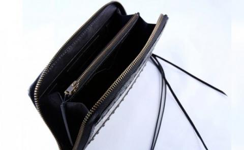 【KUGANI】財布ロング　フルジップブラック／ブラウン