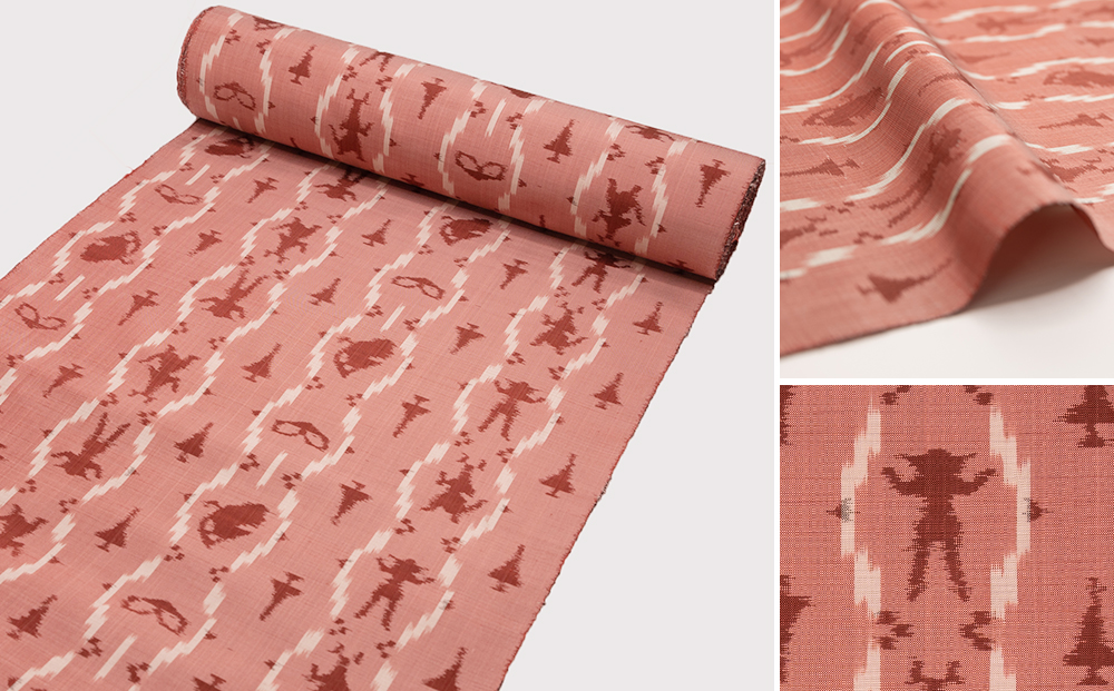 「ウルトラセブンかすり」反物（赤）受注生産