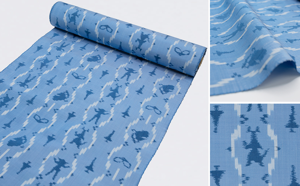 「ウルトラセブンかすり」反物（青）受注生産