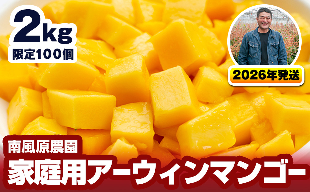 【2026年発送】南風原農園　家庭用アーウィンマンゴー2kg