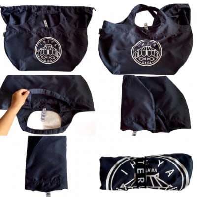 【もずくめん】と【エコバッグ】ネイビー