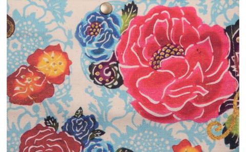 「琉球帆布」 お散歩バッグ （RYUKA ブルー） - 帆布 布 トート トートバッグ 琉球紅型 人気 紅型作家 RYUKA 新垣優香 おしゃれ レディース ファッション お出かけ かばん 鞄 手仕事 手づくり ハンドメイド 琉球帆布 伝統技術 沖縄県 八重瀬町【価格改定】