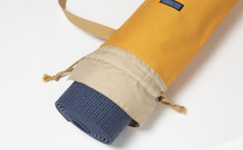 「琉球帆布」ヨガマットケースA（サフラン）- ヨガ マットケース 収納 帆布 手づくり ハンドメイド 軽い 丈夫 布 人気 シンプル おしゃれ 琉球帆布 手仕事 伝統技術 沖縄県 八重瀬町【価格改定】