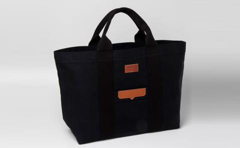 「琉球帆布」ベーシックトート L　ブラック - 極厚 4号帆布 トートバッグ キャンバス生地 丈夫 ベーシック おしゃれ ファッション お出かけ かばん 鞄 手仕事 手づくり ハンドメイド 琉球帆布 伝統技術 沖縄県 八重瀬町【価格改定】