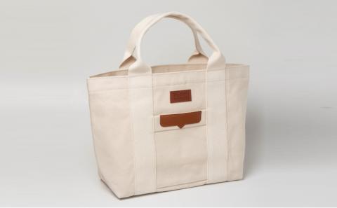 「琉球帆布」ベーシックトート L　キナリ - 極厚 4号帆布 トートバッグ キャンバス生地 丈夫 ベーシック おしゃれ ファッション お出かけ かばん 鞄 手仕事 手づくり ハンドメイド 琉球帆布 伝統技術 沖縄県 八重瀬町【価格改定】