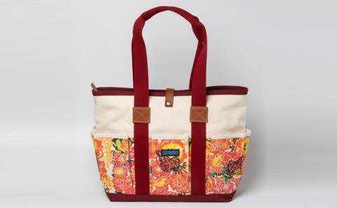 「琉球帆布」アートクラフトマンバッグ （RYUKA バタフライ）- 実用性 帆布 トート キャンバス生地 丈夫 ベーシック おしゃれ ファッション お出かけ かばん 鞄 手仕事 手づくり ハンドメイド 琉球帆布 伝統技術 沖縄県 八重瀬町【価格改定】