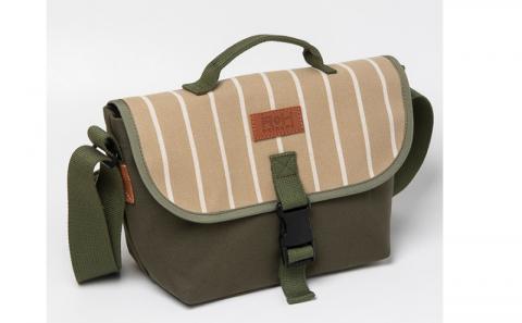 「琉球帆布」ツートンメッセンジャーS / ベージュ - 帆布 使いやすい バッグ 鞄 かばん 斜め掛け おしゃれ ファッション ポイント 手づくり ハンドメイド 琉球帆布 手仕事 伝統技術 沖縄県 八重瀬町【価格改定】