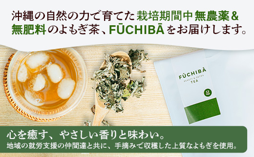 【ポストイン配送】 沖縄県八重瀬町産 よもぎ茶 12包 「FUCHIBA（フーチバー）」 ノンカフェイン 手摘み 栽培期間中無農薬 無肥料 / 布都天堂 12包入り
