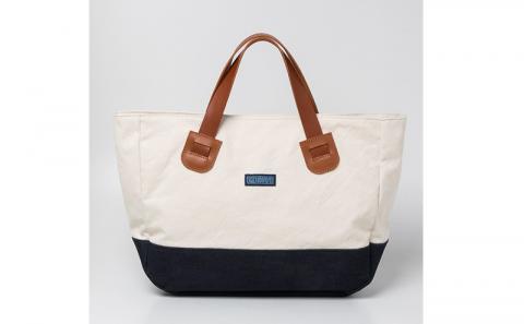 「琉球帆布」ラウンドトート 海のシルク - ラウンドトート 8号帆布 丈夫 牛革 ハンドル ベーシック シンプル おしゃれ ファッション メンズ レディース 男性 女性 贈り物 ギフト プレゼント バッグ 鞄 手仕事 手づくり ハンドメイド 琉球帆布 伝統技術 沖縄県 八重瀬町【価格改定】