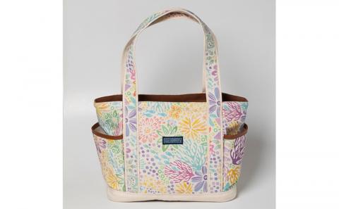 「琉球帆布」ショッピングトート / サンゴの花畑 - 帆布 布 丈夫 トートバッグ 人気 アーティスト イラストレーター Pokke104 池城由紀乃 おしゃれ レディース ファッション お出かけ かばん 鞄 手仕事 手づくり ハンドメイド 琉球帆布 伝統技術 沖縄県 八重瀬町【価格改定】