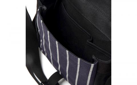 「琉球帆布」ツートンショルダーS / ブラック＆ネイビー - 帆布 キャンバス生地 布 丈夫 バッグ 斜め掛け 肩掛け おしゃれ 男女兼用 琉球帆布 手仕事 伝統技術 沖縄県 八重瀬町【価格改定】