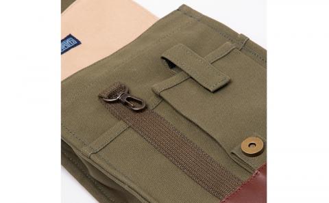 「琉球帆布」スクエアワンショルダー / ディープグリーン - 帆布 布 バッグ 鞄 かばん 丈夫 手づくり ハンドメイド 合わせやすい 男女兼用 人気 シンプル おしゃれ ファッション 革 定番 琉球帆布 伝統技術 沖縄県 八重瀬町【価格改定】