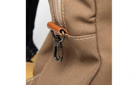 「琉球帆布」ビーンズリュック / ライトブラウン - 帆布 布 バッグ 鞄 かばん ユニセックス 手づくり ハンドメイド 馴染みやすい 茶色 人気 シンプル おしゃれ 使うほど 馴染む 牛革 定番 琉球帆布 伝統技術 沖縄県 八重瀬町【価格改定】