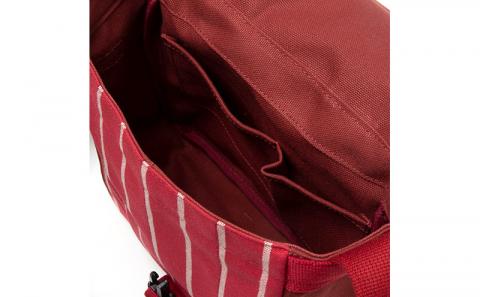 「琉球帆布」ツートンショルダーS / ディープレッド＆レッド - 帆布 キャンバス生地 布 丈夫 バッグ 斜め掛け 肩掛け おしゃれ 男女兼用 琉球帆布 手仕事 伝統技術 沖縄県 八重瀬町【価格改定】