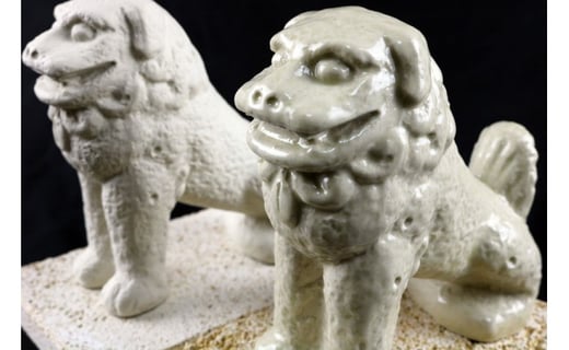 富盛の石彫大獅子【レプリカ】2体セット - シーサー 民芸品 工芸品 沖縄最古 インテリア 置物 手作り ハンドメイド 人気 おすすめ  贈り物 ギフト プレゼント 沖縄県 八重瀬町