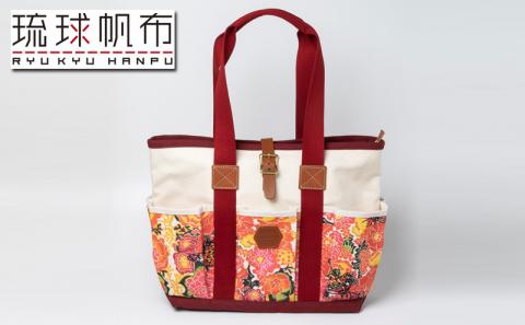 「琉球帆布」アートクラフトマンバッグ （RYUKA バタフライ）- 実用性 帆布 トート キャンバス生地 丈夫 ベーシック おしゃれ ファッション お出かけ かばん 鞄 手仕事 手づくり ハンドメイド 琉球帆布 伝統技術 沖縄県 八重瀬町【価格改定】