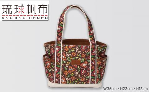 「琉球帆布」ショッピングトート / ブーゲンビリア - 帆布 布 丈夫 トートバッグ 人気 アーティスト イラストレーター Pokke104 池城由紀乃 おしゃれ レディース ファッション お出かけ かばん 鞄 手仕事 手づくり ハンドメイド 琉球帆布 伝統技術 沖縄県 八重瀬町【価格改定】