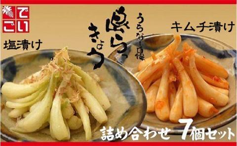 島らっきょう塩漬け・キムチ漬け　詰め合わせ7個セット - らっきょう漬け 国産 沖縄県産 らっきょ 島らっきょ 疲労回復 滋養強壮 人気 漬物 沖縄県 八重瀬町