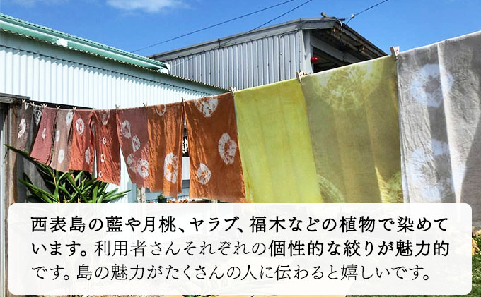 西表島の植物で染めた染物3点セット(手ぬぐい1枚・ハンカチ1枚・マスク1枚)【染物 小物 手拭い ハンカチ マスク ハンドメイド スオウの木 】 070-a003