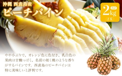 熟鮮ピーチパイン2kg（2玉）と甘さをぎゅっと詰め込んだ100％パイナップルジュース1本 | パイン　果物　フルーツ