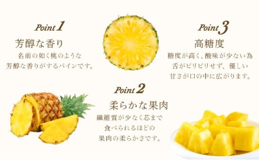 熟鮮ピーチパイン2kg（2玉）と甘さをぎゅっと詰め込んだ100％パイナップルジュース1本 | パイン　果物　フルーツ