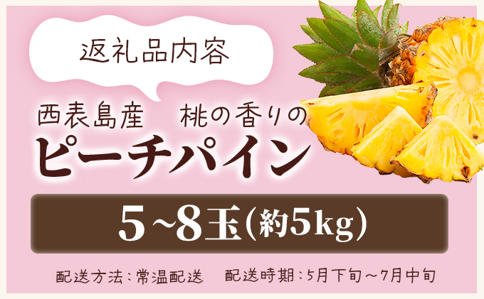 2026年 先行予約 ピーチパイン 約5kg (5～8玉) 桃の香り ますみ農園 パイン 果物 フルーツ 005-a003_2026