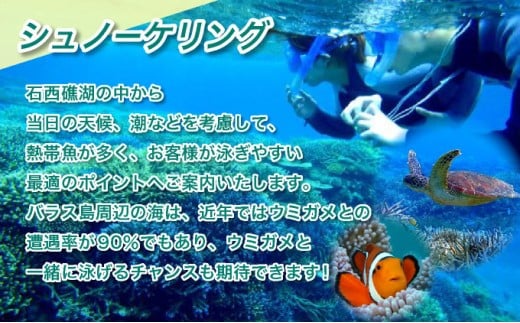 【小浜島発】幻の島上陸＋ウミガメとシュノーケリング♪　無料『マーメイド体験、シャワー、お食事、小浜観光』【 旅行 体験チケット観光 大自然 体験ツアー 観光 沖縄 アクティビティ シュノーケリング 】 小浜島発