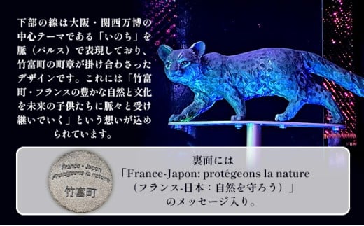 【限定3個】竹富町公式サステナブルマークピンバッジ【フランス】（マグネットタイプ）｜大阪・関西万博フランス館イリオモテヤマネコ像 フランス