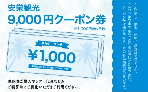 安栄観光 9,000円クーポン券 9,000円