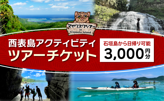 旅行券 沖縄 チケット 西表島 アクティビティ ツアーチケット 3,000円 旅行クーポン 旅行 体験 観光 クーポン 3,000円分
