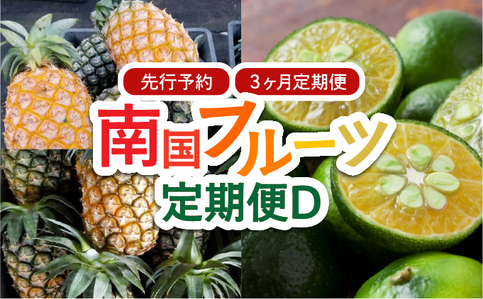 2026年 先行予約 定期便 3ヶ月 南国フルーツ 定期便D ピーチパイン 島パイン  シークヮサー 計3種類 果物 フルーツ 3回 お楽しみ 026-a012_2026