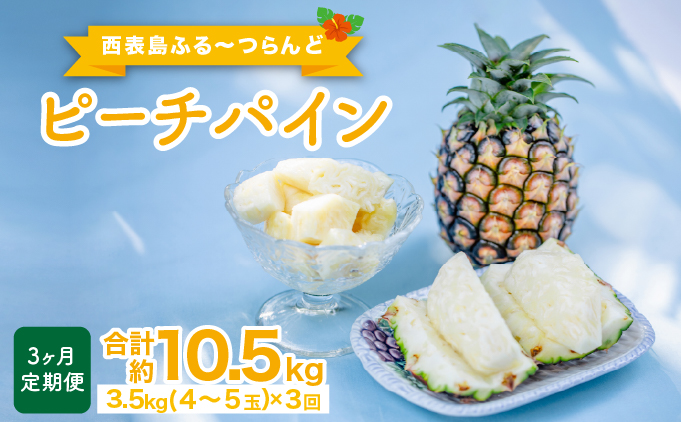 定期便 3ヶ月 2026年 先行予約 ピーチパイン 約3.5kg(4〜5玉)×3回 ピーチパイン好きにおすすめ♪ ☆西表島ふる～つらんど☆ パイン 果物 フルーツ 026-a014_2026