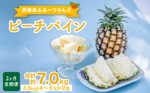 定期便 2ヶ月 2026年 先行予約 ピーチパイン 約3.5kg(4～5玉)×2回 ピーチパイン好きにおすすめ♪ ☆西表島ふる～つらんど☆ 果物 フルーツ 約3.5kg(4～5玉)×2回 