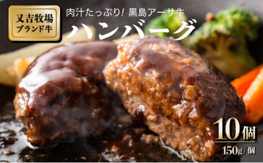 ハンバーグ 牛肉 100% 黒島 アーサ牛 150g×10個 セット