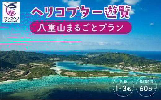 旅行 沖縄 珊瑚礁を空から観賞 ヘリコプター 遊覧 八重山まるごとプラン サンゴ ヘリ 観光 クーポン 旅行券 ツアー チケット 飛行時間60分