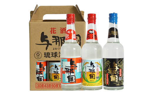 琉球泡盛 与那国3本セット30度/43度/60度 各100ml E0056